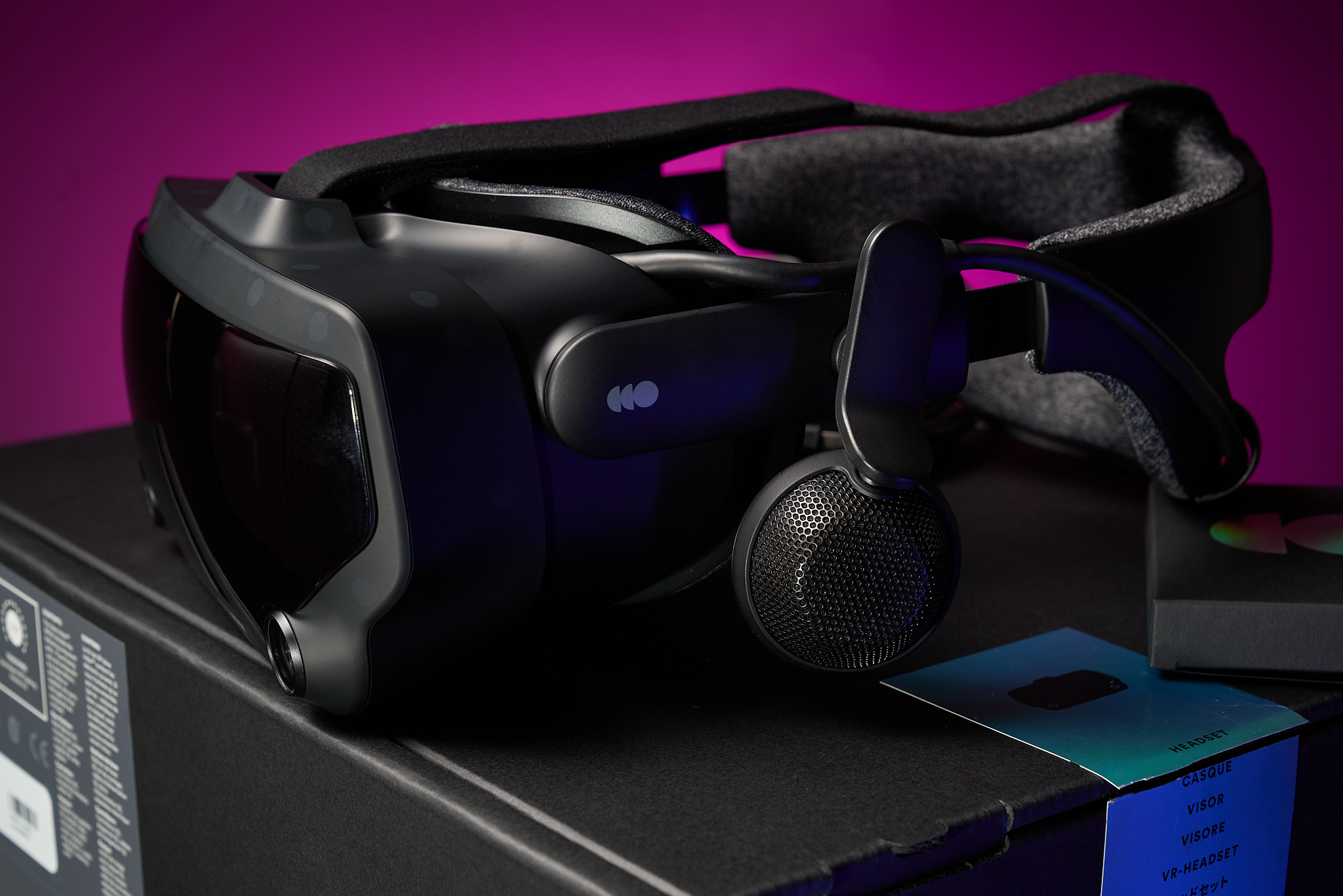 Product Photography — VR headset on coloured backdrop